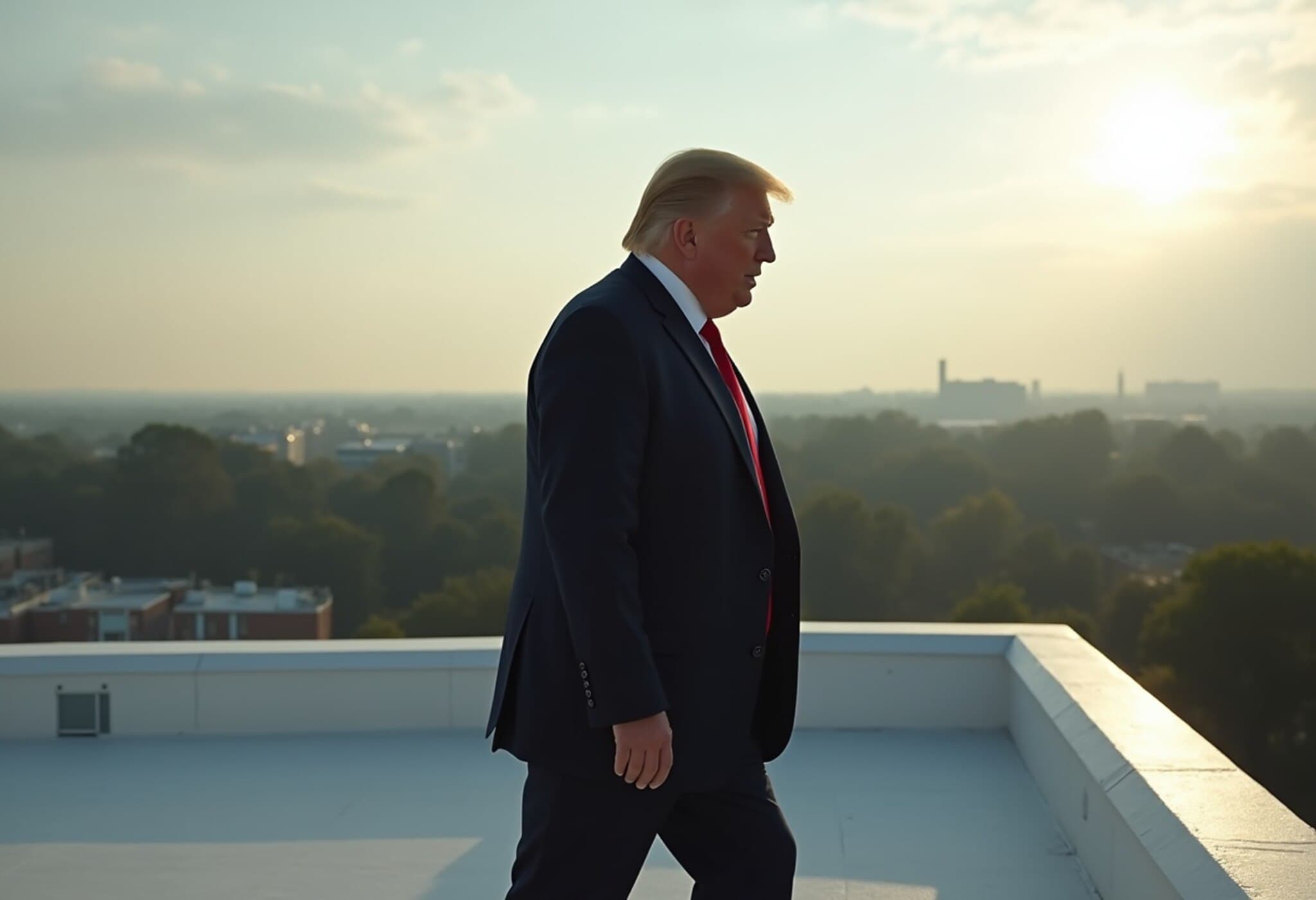 Donald Trump’s Surprising Stroll on White House Roof Sparks Curiosity Donald Trump’s Surprising Stroll on White House Roof Sparks Curiosity