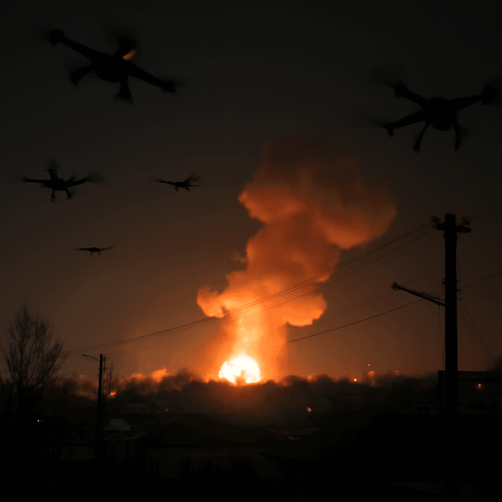 Russia’s Largest Drone Assault Strikes Ukraine, Escalating Conflict Russia’s Largest Drone Assault Strikes Ukraine, Escalating Conflict