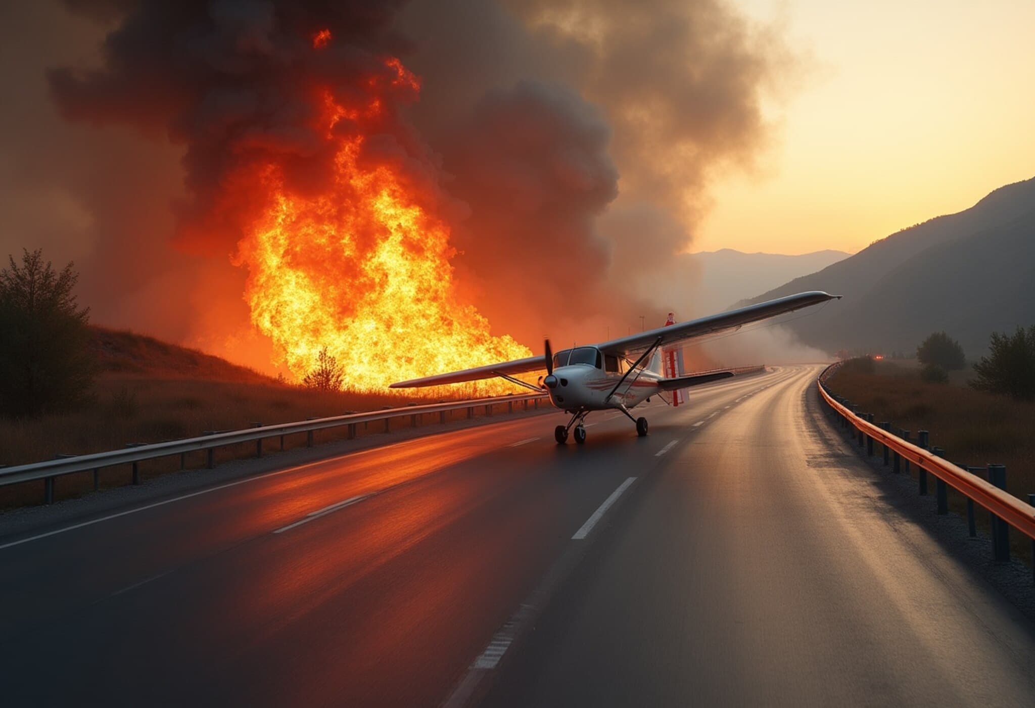 Italian Ultralight Plane Crashes on Highway: Two Dead, Investigation Underway Italian Ultralight Plane Crashes on Highway: Two Dead, Investigation Underway