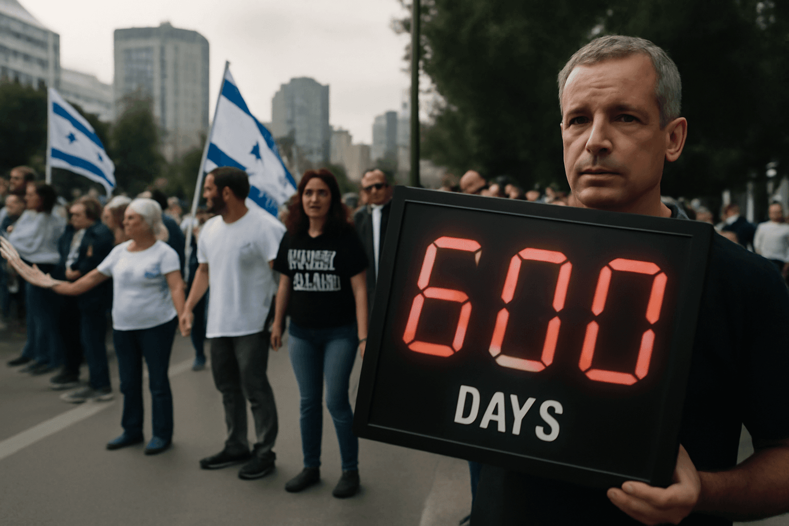 Israeli Protesters Mark 600 Days of Gaza War Demanding Hostages’ Release Israeli Protesters Mark 600 Days of Gaza War Demanding Hostages’ Release