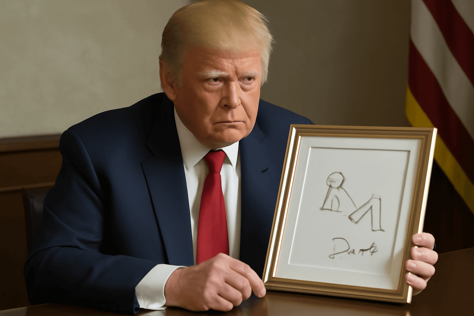 Trump Denies Drawing Controversial Sketch Despite Auctioned Artwork Evidence Trump Denies Drawing Controversial Sketch Despite Auctioned Artwork Evidence