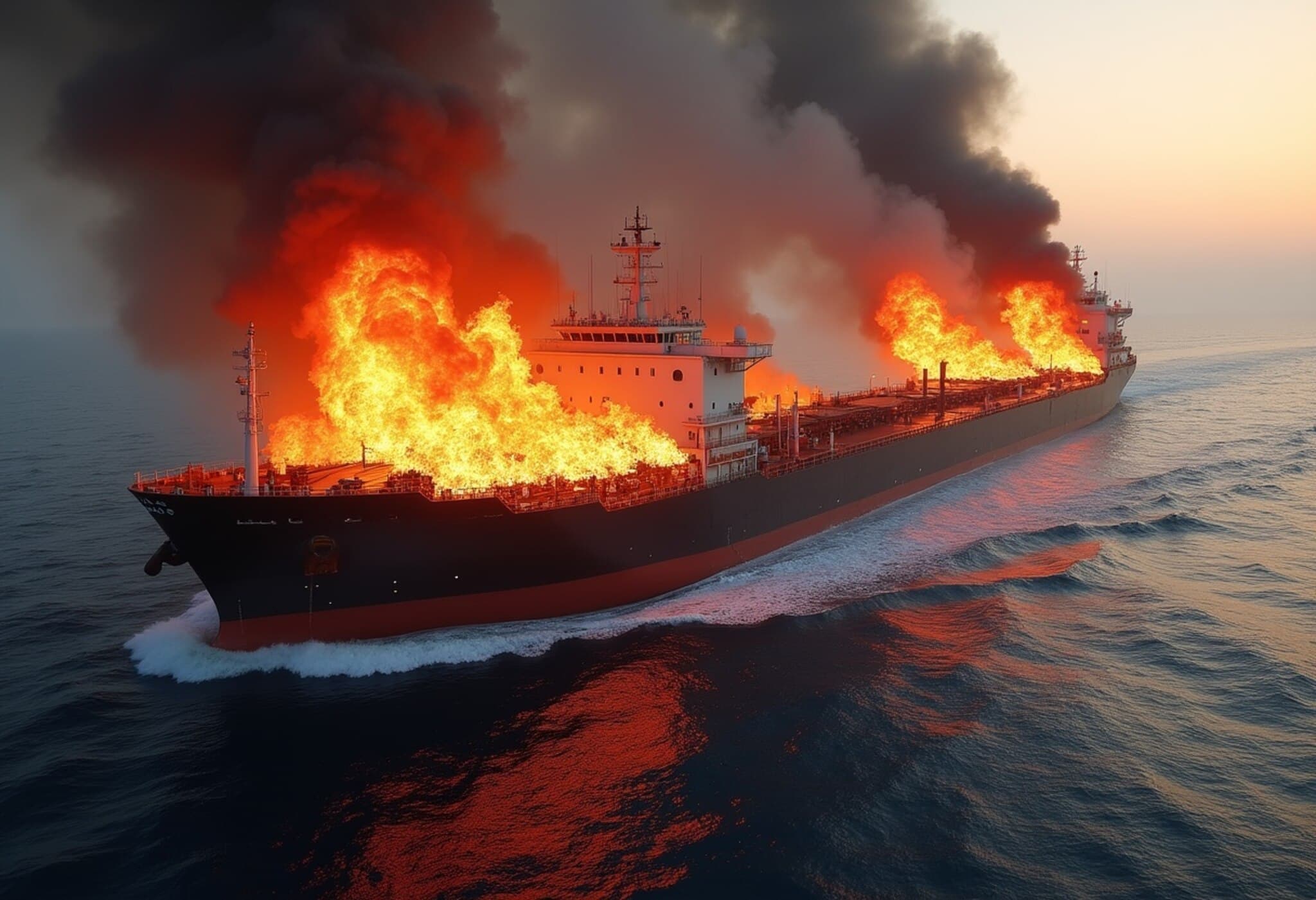 Three Ships Ignite After Collision in Gulf of Oman; UAE Launches Rescue Operation Three Ships Ignite After Collision in Gulf of Oman; UAE Launches Rescue Operation