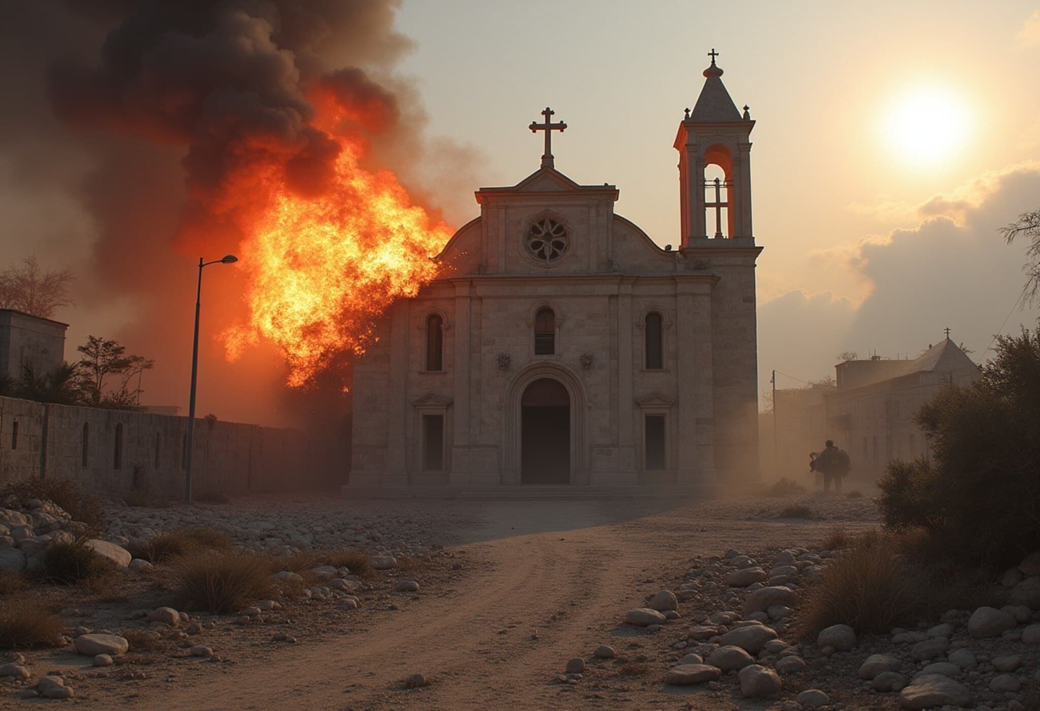 Israeli Strike Hits Gaza’s Only Catholic Church, Killing 2 and Injuring Priest Israeli Strike Hits Gaza’s Only Catholic Church, Killing 2 and Injuring Priest