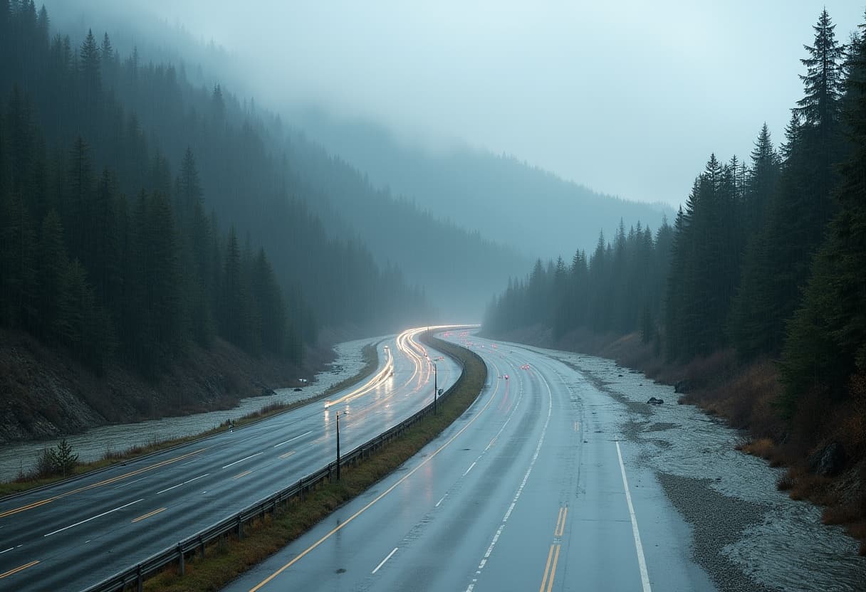Severe Flooding and Landslides Force Highway Closures Into Vancouver, BC Severe Flooding and Landslides Force Highway Closures Into Vancouver, BC