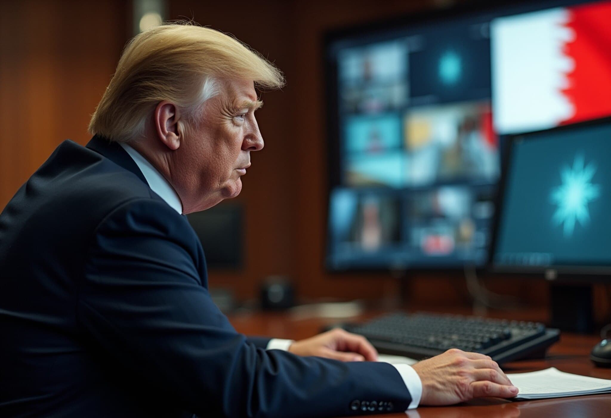 US President Trump Monitors Iran Missile Strike on Qatar Base in Situation Room US President Trump Monitors Iran Missile Strike on Qatar Base in Situation Room