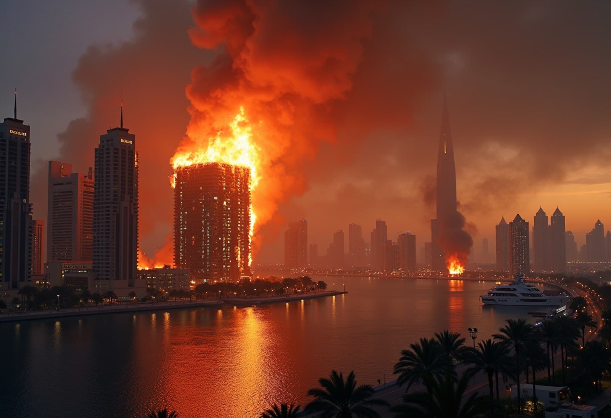 Massive Fire Engulfs 67-Storey Dubai Marina Pinnacle Tower, 3,800 Evacuated Safely Massive Fire Engulfs 67-Storey Dubai Marina Pinnacle Tower, 3,800 Evacuated Safely