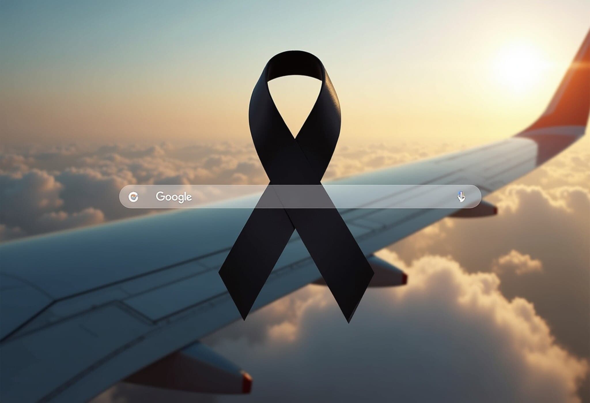 Google Honors Ahmedabad Plane Crash Victims with Black Ribbon on Homepage Google Honors Ahmedabad Plane Crash Victims with Black Ribbon on Homepage
