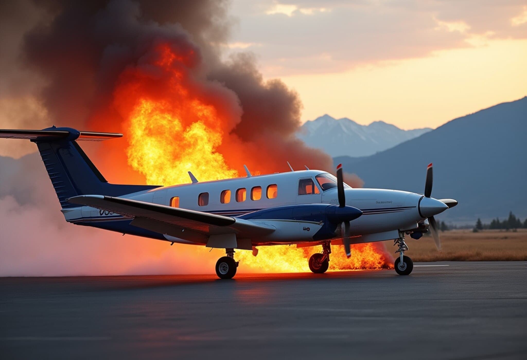 Small Plane Collides with Parked Aircraft at Montana Airport, Sparks Fire Small Plane Collides with Parked Aircraft at Montana Airport, Sparks Fire