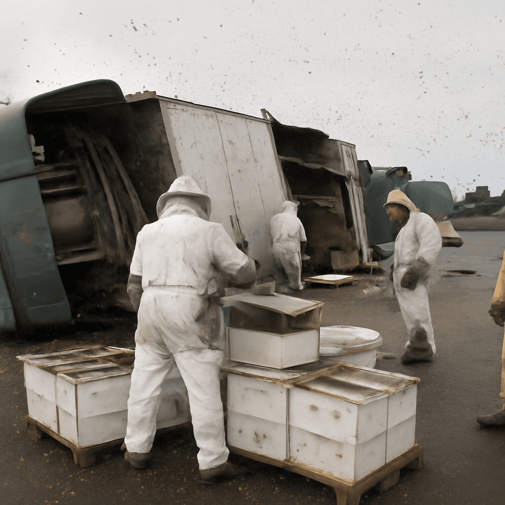 250 Million Honeybees Released After Truck Overturns in Washington State 250 Million Honeybees Released After Truck Overturns in Washington State