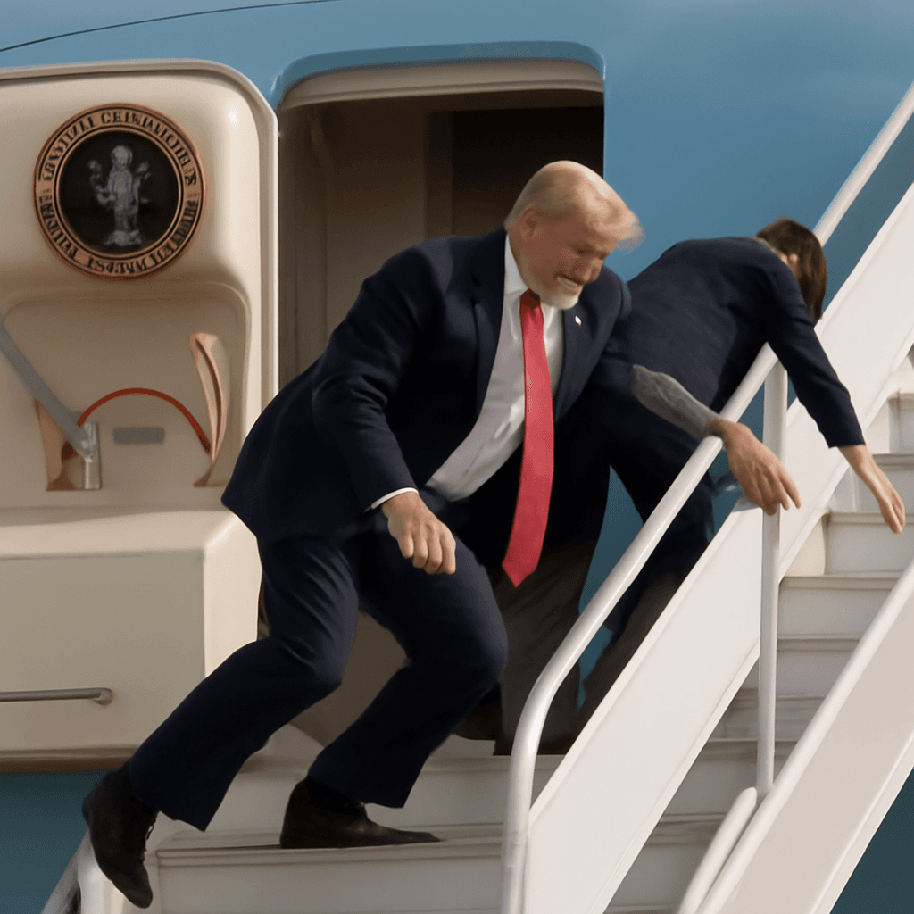Trump and Rubio Stumble Boarding Air Force One, Sparking Social Media Buzz Trump and Rubio Stumble Boarding Air Force One, Sparking Social Media Buzz