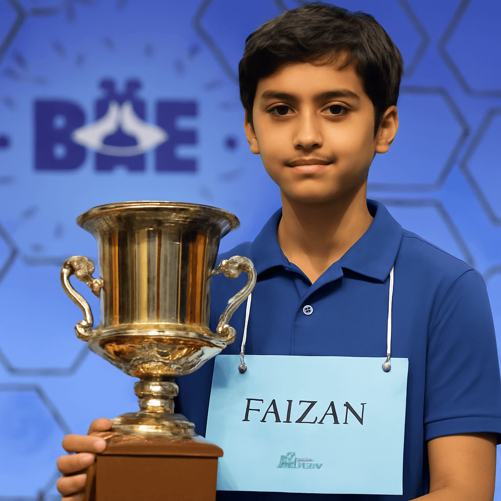 Faizan Zaki Wins 2025 National Spelling Bee with 'éclaircissement' Faizan Zaki Wins 2025 National Spelling Bee with 'éclaircissement'