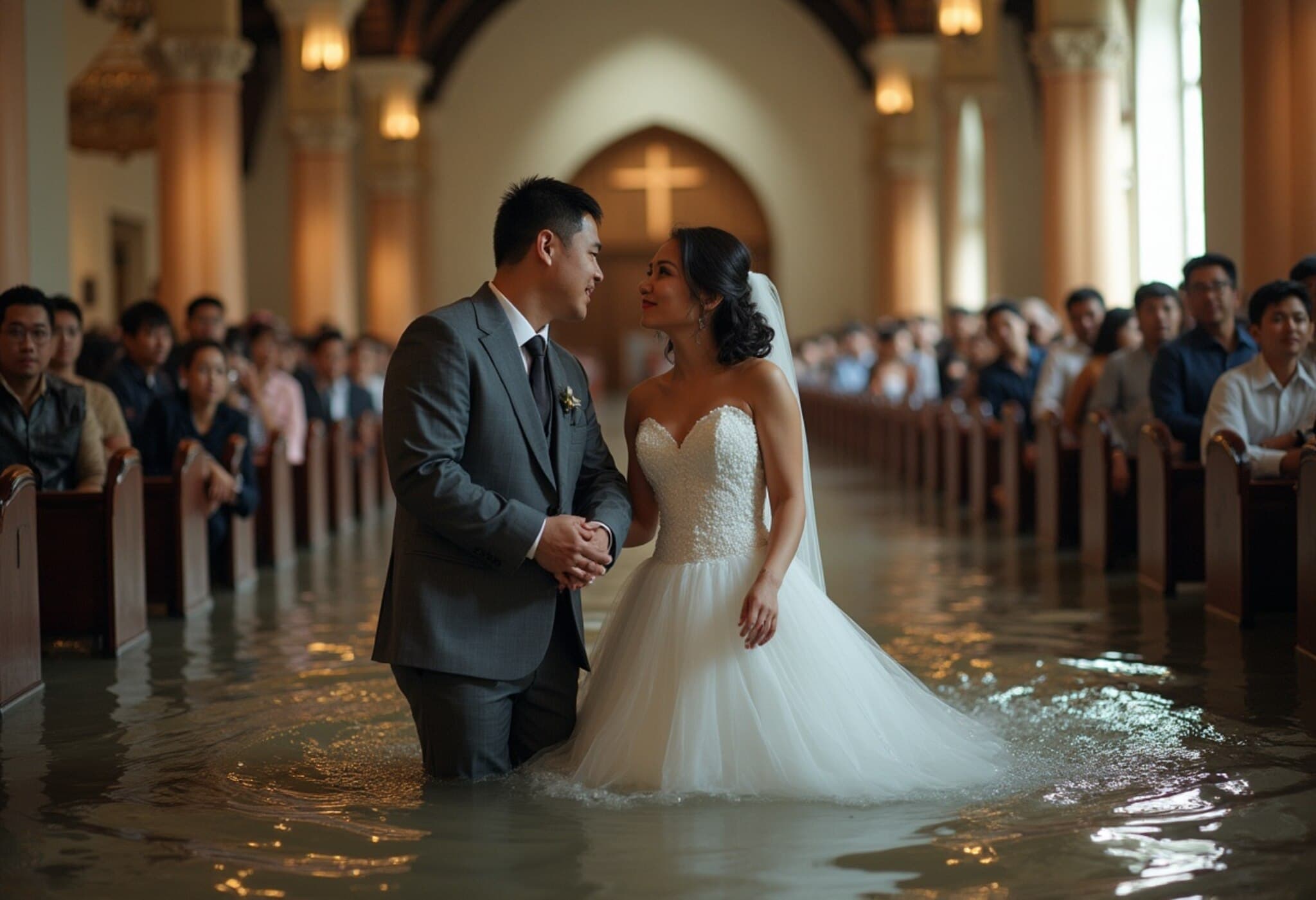 Filipino Couple Marries Amid Floodwaters Highlighting Manila’s Chronic Flood Crisis Filipino Couple Marries Amid Floodwaters Highlighting Manila’s Chronic Flood Crisis
