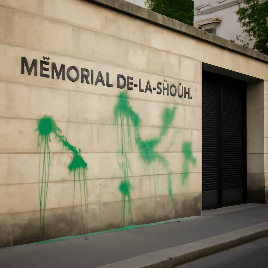 Green Paint Vandalism at Paris Jewish Institutions Sparks Investigation Green Paint Vandalism at Paris Jewish Institutions Sparks Investigation